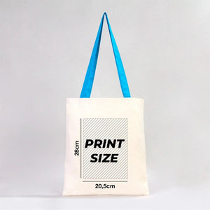 Sac fourre-tout personnalisé en toile avec anses turquoise - 35 x 40 cm - 280 g/m² - Pamusan.com