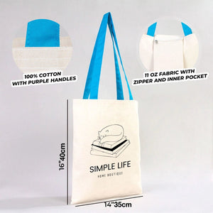 Sac fourre-tout en toile personnalisé avec anses turquoise - 35 x 40 cm - 280 g/m² - Pamusan.com
