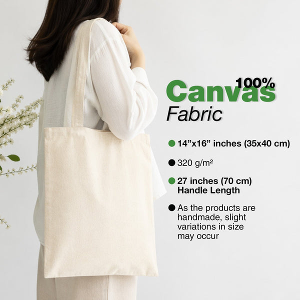 Custom Canvas Tote Bags Bulk – 14"x16" Natural Color with Logo Printing | Wholesale Cotton Totes - Pamusan.com