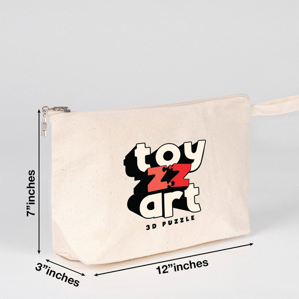 Custom canvas zipper pouch 12" x 7" x 3" printed with your own logo – Pamusan.com