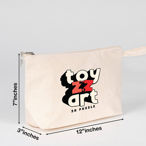 Canvas zipper pouch dimensions 12" x 7" x 3" – Pamusan.com