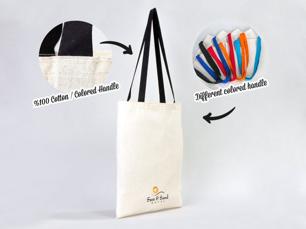 Tote bag en coton personnalisé 35x40 cm avec anses noires – Sac promotionnel et logo sur mesure – Pamusan.com