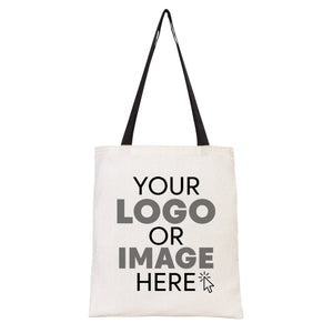 Tote bag en coton personnalisé 35x40 cm avec anses noires – Sac promotionnel et logo sur mesure – Pamusan.com