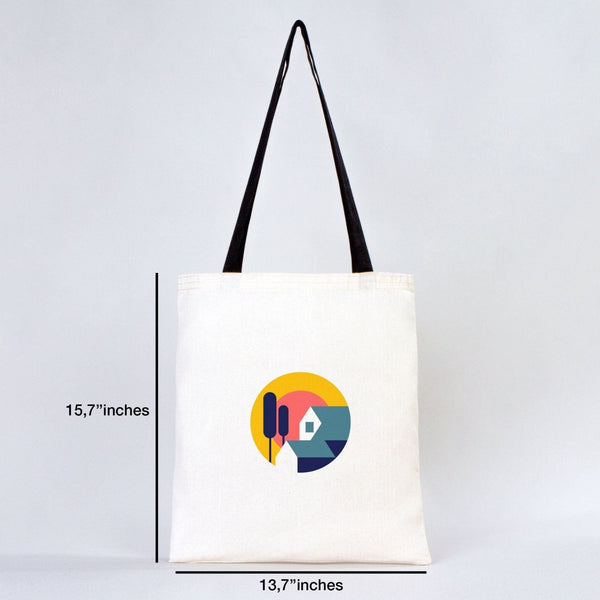 Tote bag en coton personnalisé 35x40 cm avec anses noires – Sac promotionnel et logo sur mesure – Pamusan.com