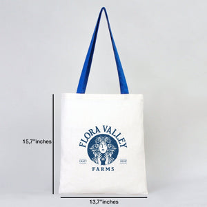 Tote bag en coton personnalisé avec anses bleu Saks – Sac écologique 35x40 cm avec logo – Pamusan.com