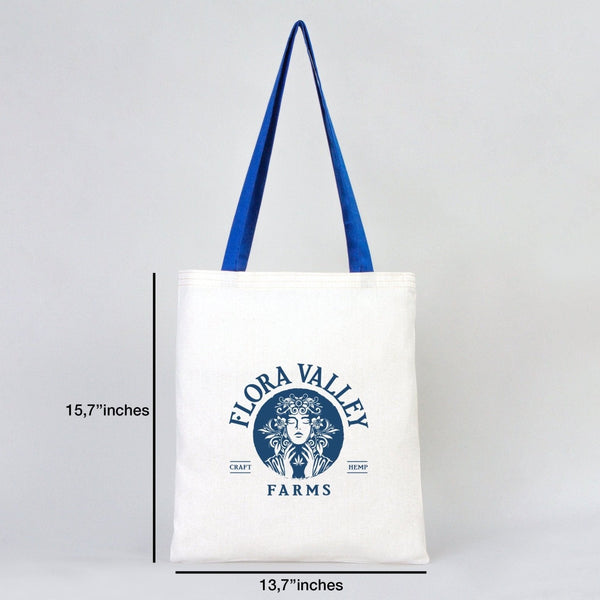 Tote bag en coton personnalisé avec anses bleu Saks – Sac écologique 35x40 cm avec logo – Pamusan.com