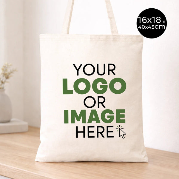 Tote bag en coton personnalisé avec logo – 40 × 45 cm – Naturel 4 oz – Pamusan.com