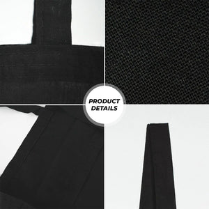 Black fabric with texture details on a white background