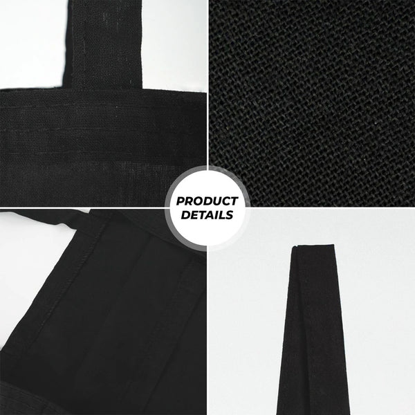 Black fabric with texture details on a white background