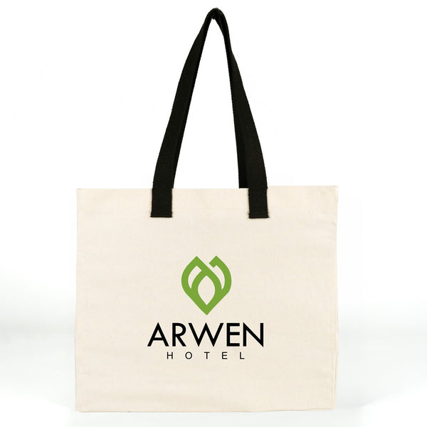 Exemple d’impression client : ARWEN HOTEL sur le tote bag imprimé 40 x 35 x 15 cm