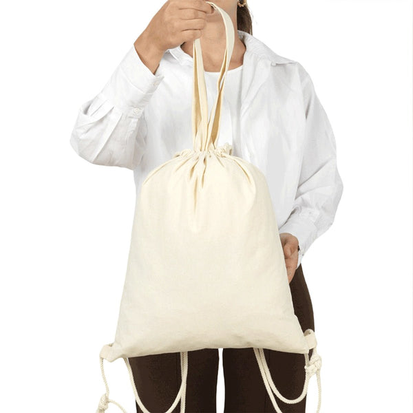 Custom Printed Cotton Drawstring Backpack 14×16 in (35×40 cm), 4 oz – Eco - Friendly Bag - Pamusan.com