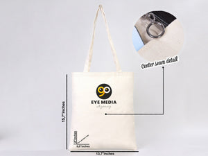 Sac cabas personnalisé Eye Media Agency en toile de coton avec fermeture éclair, 40x35cm, poche avant 20x17cm - Pamusan
