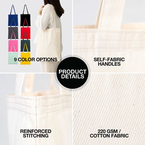 Custom Tote Bags With Logo – 220 gsm Fabric Weight Cotton, Reusable & Printable - Pamusan.com