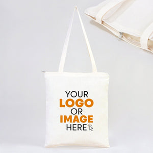 Custom Tote Bags with Zipper – 14"x16" Cotton Cloth Bags, Wholesale Options - Pamusan.com