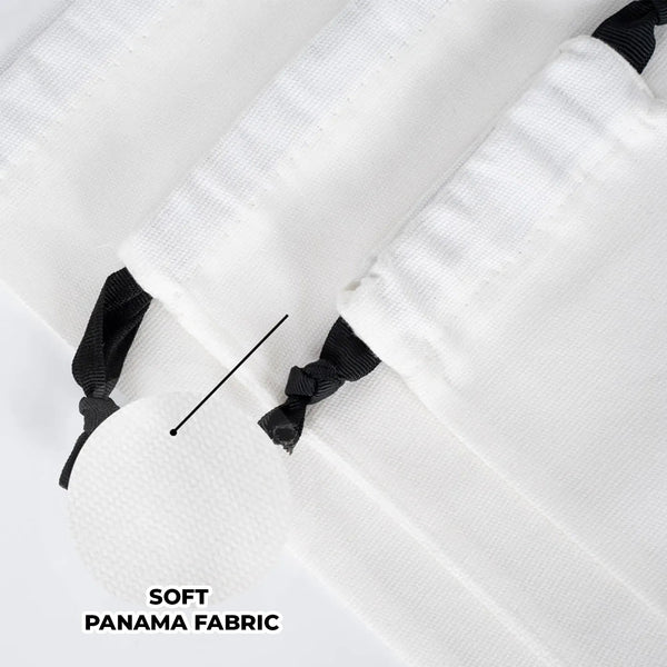 Custom White Canvas Drawstring Bag – Black Cord - 8" × 12" (20 × 30 cm) - Pamusan.com