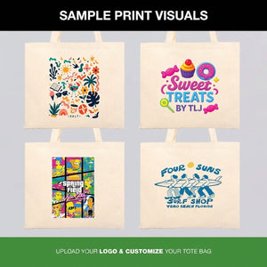 Custom Wide Tote Bag 14"x12" With Logo – Landscape Print, 6 oz Gabardine Fabric - Pamusan.com