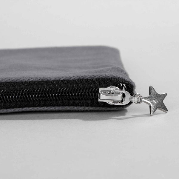 Custom Zippered Clutch Bag – Anthracite – 10" × 7" (25 × 18 cm) - 10 oz - Pamusan.com