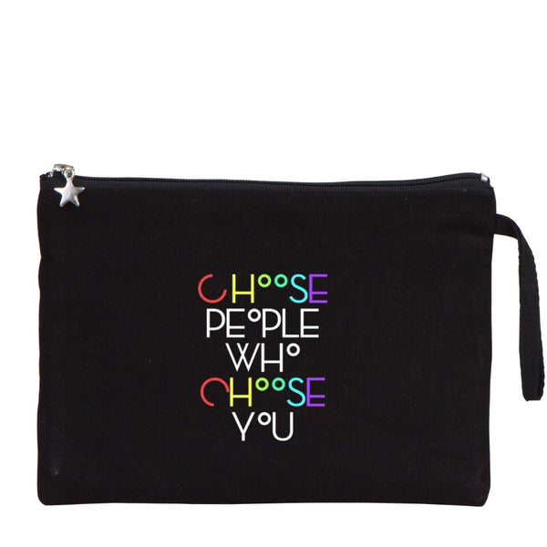 Custom Zippered Clutch Bag – Black – 10" × 7" (25 × 18 cm) - 10 oz - Pamusan.com