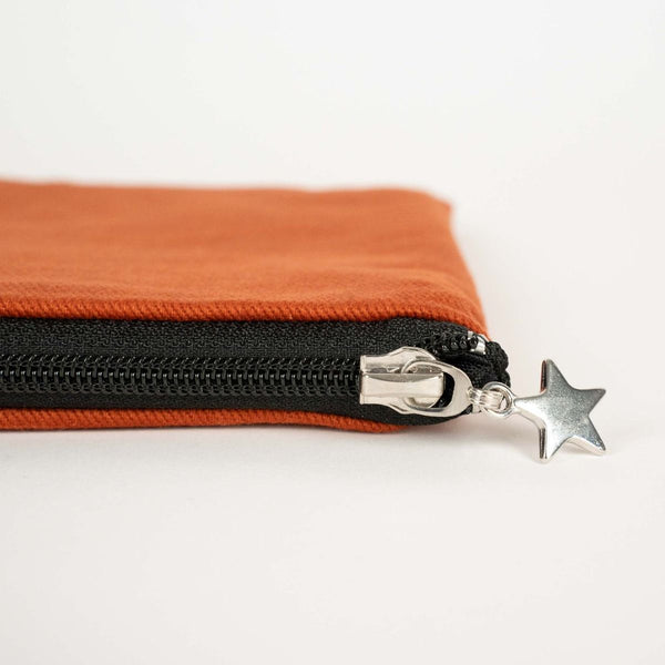 Custom Zippered Clutch Bag – Terracotta – 10" × 7" (25 × 18 cm) - 10 oz - Pamusan.com
