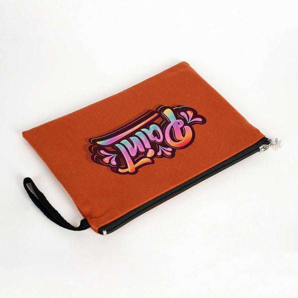 Custom Zippered Clutch Bag – Terracotta – 10" × 7" (25 × 18 cm) - 10 oz - Pamusan.com