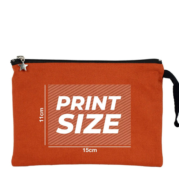 Custom Zippered Clutch Bag – Terracotta – 10" × 7" (25 × 18 cm) - 10 oz - Pamusan.com