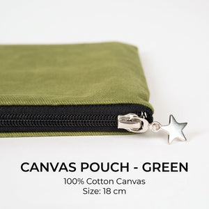 Custom Zippered Clutch Bag – Green – 10" × 7" (25 × 18 cm) - 10 oz - Pamusan.com