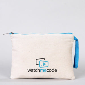 Customizable Cotton Clutch Bag – 8"x6" with Turquoise Zipper - Pamusan.com