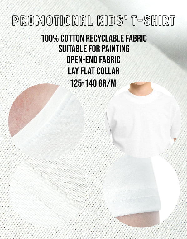 Digital Printed Promotional Children's T-Shirt - White - Pamusan.com