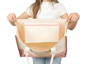 Elite Large Canvas Tote Bag – Pink Shopping & Beach Bag with Pocket, Durable 390gsm Cotton - Pamusan.com