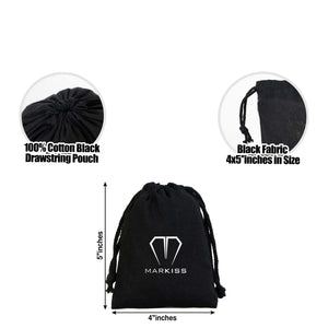 Fabric Pouch 4" W x 5" H – Black (customizable) - Pamusan.com