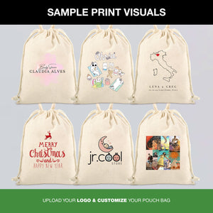 Fabric Pouch 6" W x 8" H (15.5 cm x 20 cm) - Short Handle (Customize) - Pamusan.com