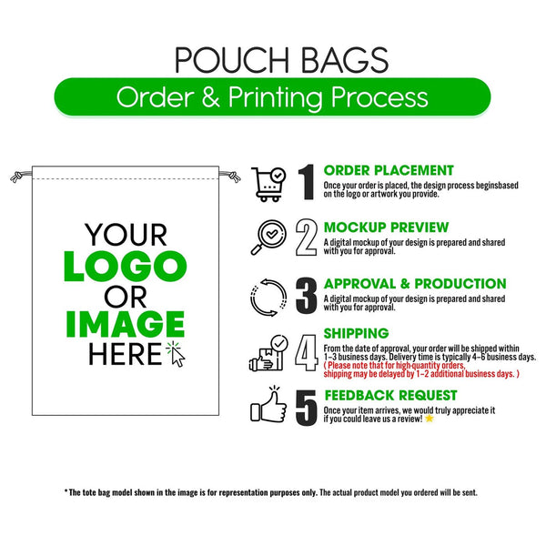 Fabric Pouch 6" W x 8" H (15.5 cm x 20 cm) - Short Handle (Customize) - Pamusan.com