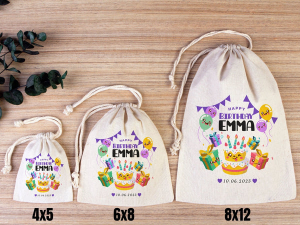 Happy Birthday Custom Name Bags, Custom Party Bags for first birthday, Personalized Bags - Custom Goodie Bags - Pamusan.com