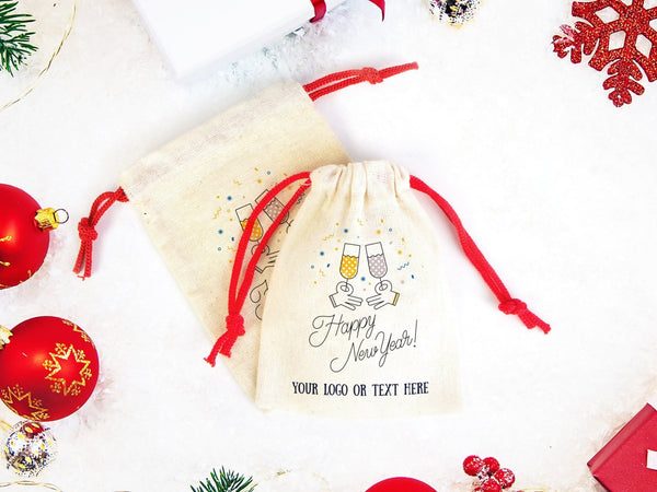 Happy New Year Bags, Custom Family or Company Gift Bags - Pamusan.com