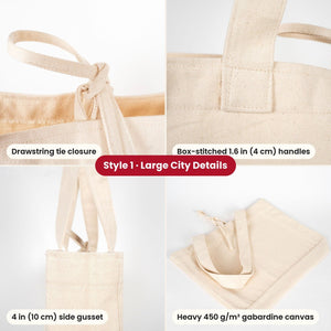 Sacs en toile du Réveillon – tote bags en 3 modèles, 9 motifs Happy New Year 2027 : Large City 45 × 35 × 10 cm, anses rouges 45 × 35 × 8 cm ou bordure rouge 40 × 35 × 12 cm - Pamusan.fr