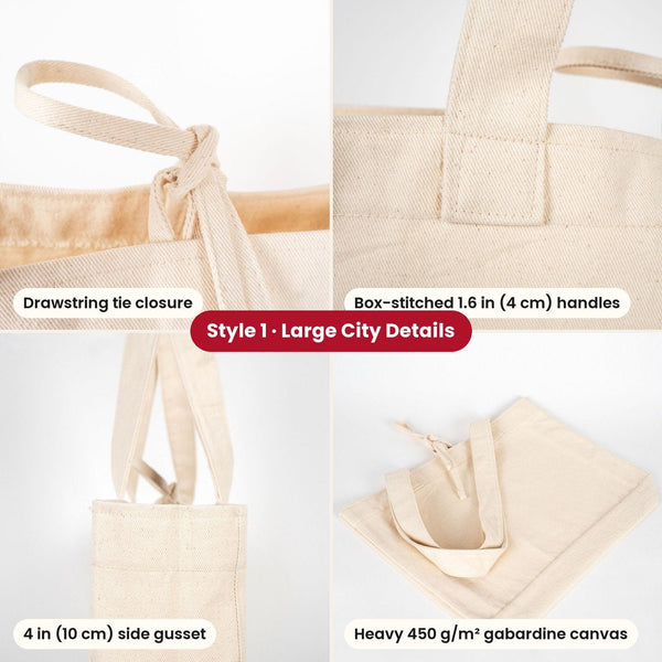 Sacs en toile du Réveillon – tote bags en 3 modèles, 9 motifs Happy New Year 2027 : Large City 45 × 35 × 10 cm, anses rouges 45 × 35 × 8 cm ou bordure rouge 40 × 35 × 12 cm - Pamusan.fr