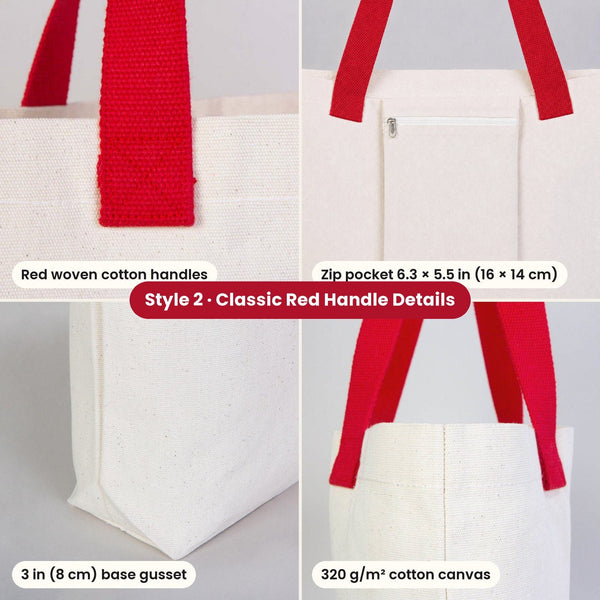 Sacs en toile du Réveillon – tote bags en 3 modèles, 9 motifs Happy New Year 2027 : Large City 45 × 35 × 10 cm, anses rouges 45 × 35 × 8 cm ou bordure rouge 40 × 35 × 12 cm - Pamusan.fr