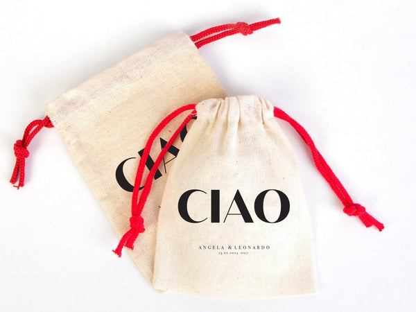 Italy Hangover Kit Bags – Custom Italian Wedding Favor Pouches & Survival Kit Bags for Guests — custom print | Pamusan