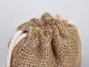 Custom Coffee Burlap Drawstring Bags - 100% Natural Jute (4"W x 5"H) - Pamusan.com