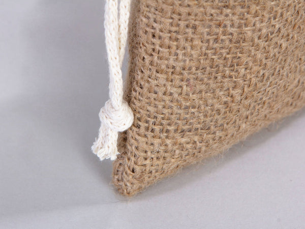 Custom Coffee Burlap Drawstring Bags - 100% Natural Jute (4"W x 5"H) - Pamusan.com
