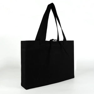 Sac four toile noir grand vierge vue latérale - Pamusan.fr