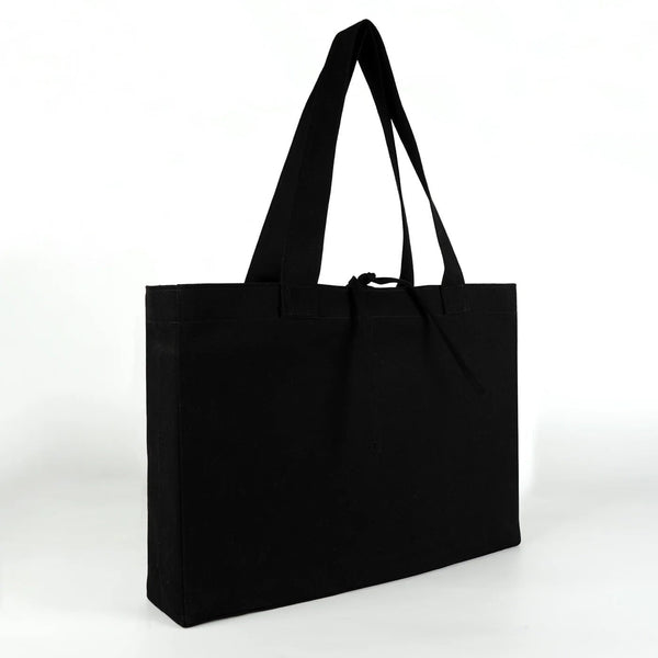Sac four toile noir grand vierge vue latérale - Pamusan.fr