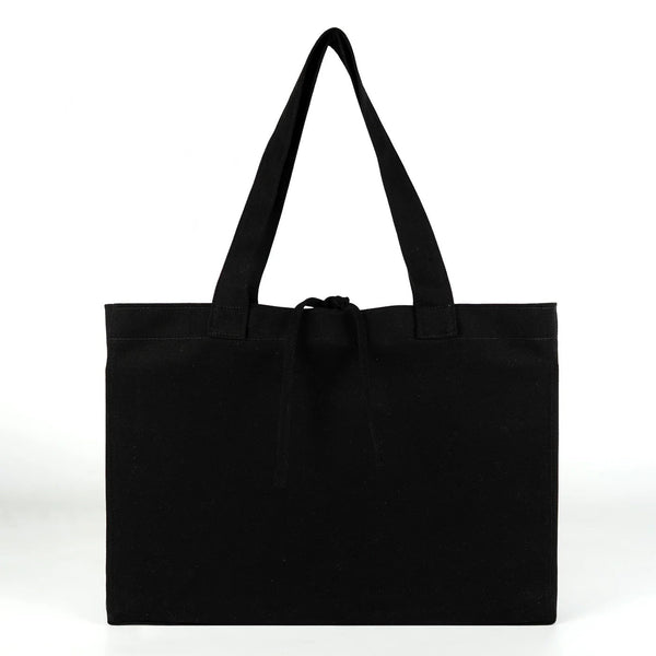 Sac four toile noir grand vierge vue de face - Pamusan.fr