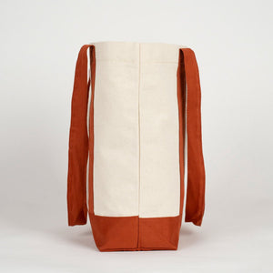 Large Terracotta Canvas Tote Bag – 16"x14"x5", Eco - Friendly & Reusable Cotton Bag - Pamusan.com