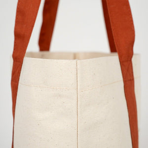 Large Terracotta Canvas Tote Bag – 16"x14"x5", Eco - Friendly & Reusable Cotton Bag - Pamusan.com