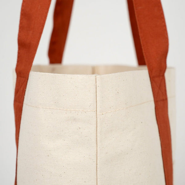 Large Terracotta Canvas Tote Bag – 16"x14"x5", Eco - Friendly & Reusable Cotton Bag - Pamusan.com
