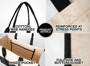 Large city Canvas Tote Bag – Beach, Travel & Shopping Bag with Pocket, 100% Cotton - Pamusan.com