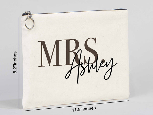 Personalized Cotton Wedding Clutch – Bridesmaid Gift Bag — custom print | Pamusan