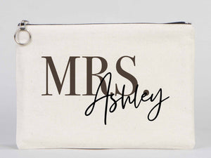 Personalized Cotton Wedding Clutch – Bridesmaid Gift Bag — custom print | Pamusan