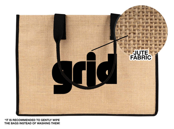 Large Custom Jute Tote Bag 18x12x6 – Eco - Friendly Reusable Bag with Black Handles - Pamusan.com